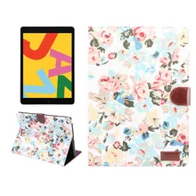 Фолиевая складка с цветочным рисунком из искусственной кожи чехол с отделением для кошелька для iPad 10,2 дюймов 7th Gen планшет защитный смарт-чехол+ стилус