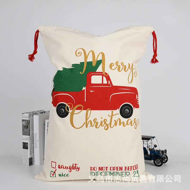 Christmas Pack Christmas Gift Bag Canvas Bag Candy Bag Drawstring Bag Children Gift Bag