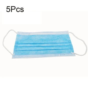 

5 x Disposable Men/Women Face Mask 3 Ply Protective Non-woven Elastic Soft Safety Mouth Face Mask