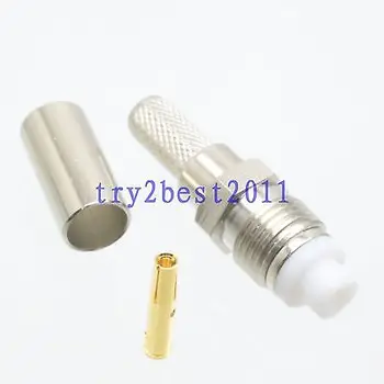 

DHL/EMS 100pcs Connector FME jack pin crimp RG58 RG142 LMR195 RG400 RF COAXIAL straight -C1