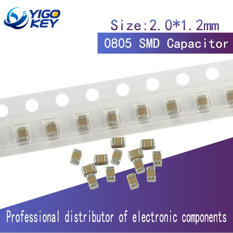 100Pcs 0805 4.7NF X7R Error 10% 472K 50V SMD Thick Film Chip Multilayer Ceramic Capacitor | Электронные компоненты и