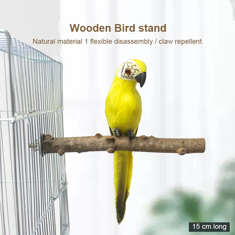 15/20cm loro suministros pájaro de bastones de garra Prickly Ash madera barra de soporte pájaro glaseado pájaro de Rod mascota doméstica suministros