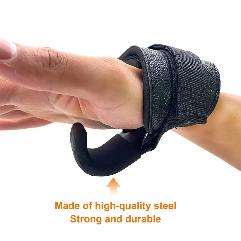 1 Pair Weight Lifting Hook Gym Fitness Weightlifting Non-slip Heavy Duty Steel Strong Load Capacity Wrist Strap Hook for Pull-up weight lifting wrist straps weight lifting hooks