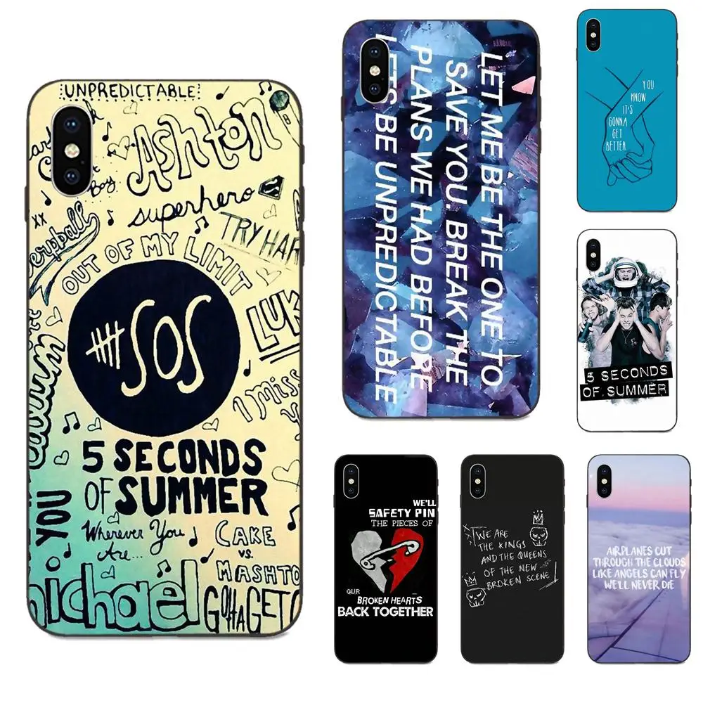 Черный мягкий чехол Прекрасный 5sos музыкальная группа цитата для Galaxy A3 A5 A6 A6s A7 A8 A9