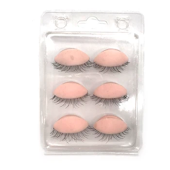 

3 Pairs Grafting Eyelash Extension Training Head Eyelids Kit Practice Silicone Eyelids For Mannequin Head With Lashes Wholesale