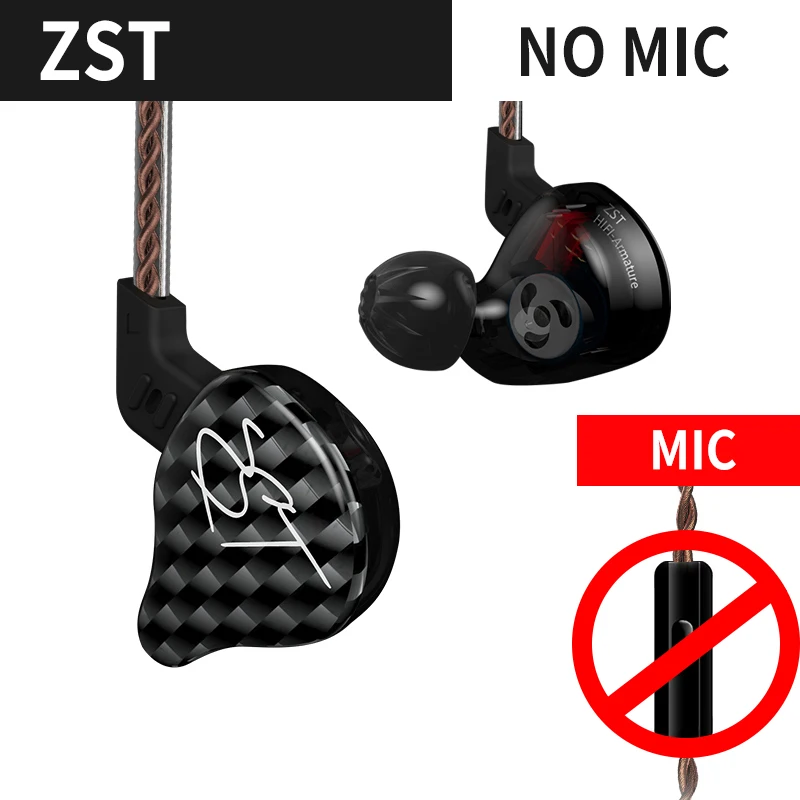 KZ ZST Armature Dual Driver Earphone Detachable Cable In Ear Audio Monitors Noise Isolating HiFi Music Sports Earbuds Headphones wireless headphones Earphones & Headphones