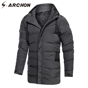 

S.ARCHON New Cotton Hoodie Jacket Men Winter Bomber Thicken Warm Jackets Men Casual Fashion Tactical Military Plus Size Jackets