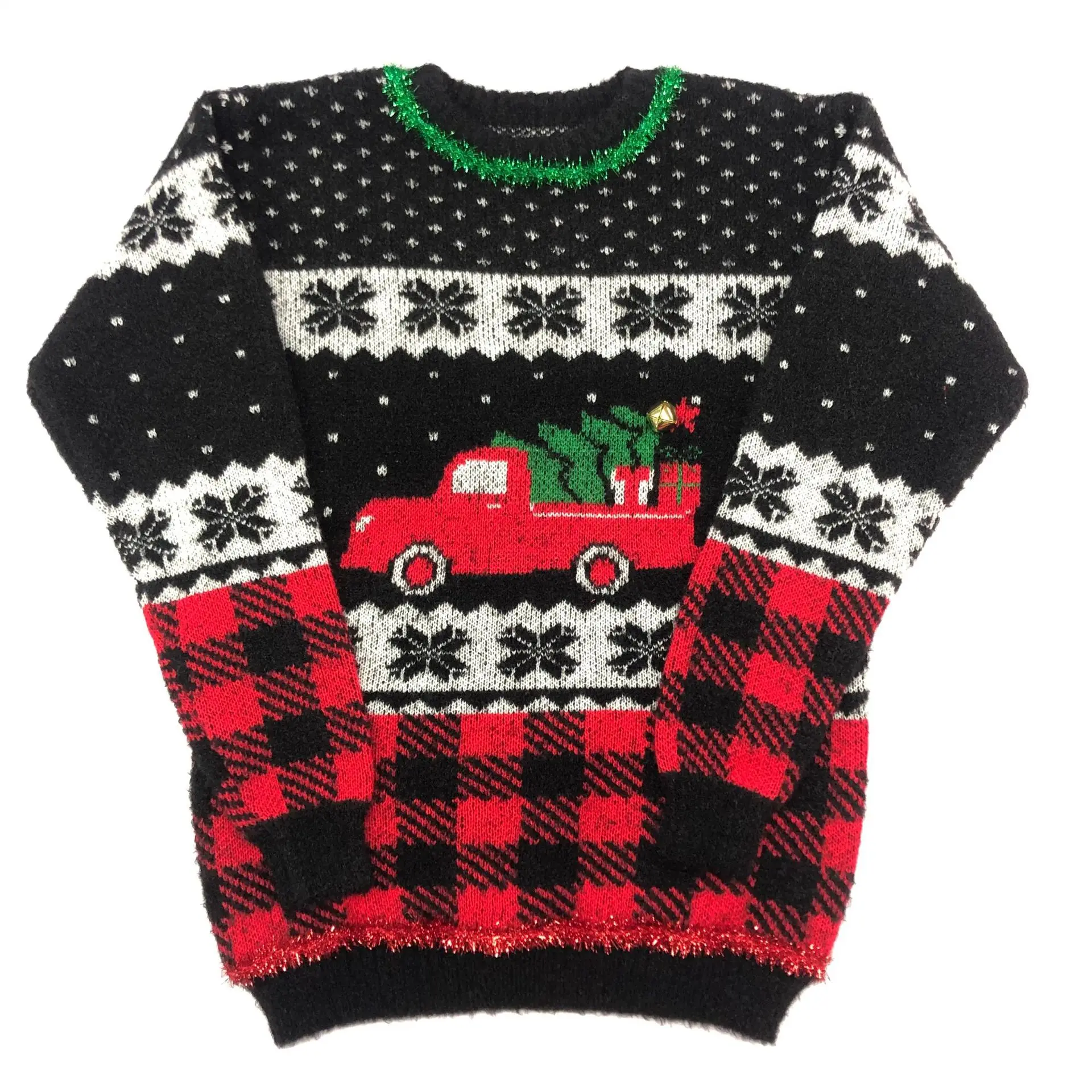 

New Style Dongguan BOY'S Girls Christmas Snowflake Car Cartoon Pullover Sweater CHILDREN'S Sweater Sweater