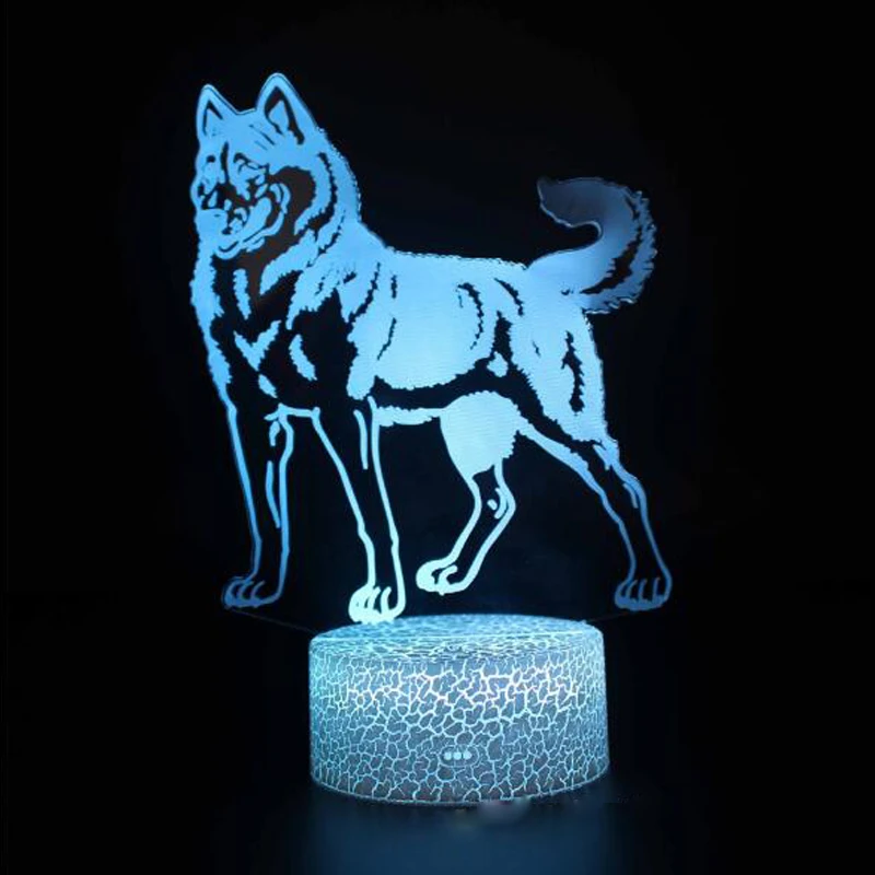 New Wolf series Acrylic 3D Colorful touch Small table lamp Night light Bedside lamp LED Visual lamp festival Decorative lamp