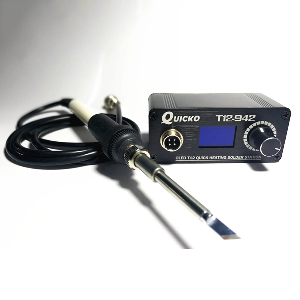 24V Mini T12-942 Soldering Station Kit OLED DIY Solder Electric Tool Welding Iron Tips Temperature Controller with K-Tips QUICKO