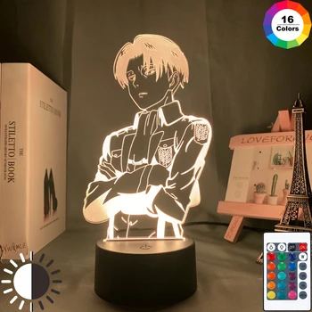 

Cool Kid Child Gift Captain Levi Ackerman Figure Night Light Acrylic Table Lamp Anime Attack on Titan for Home Room Decor Light