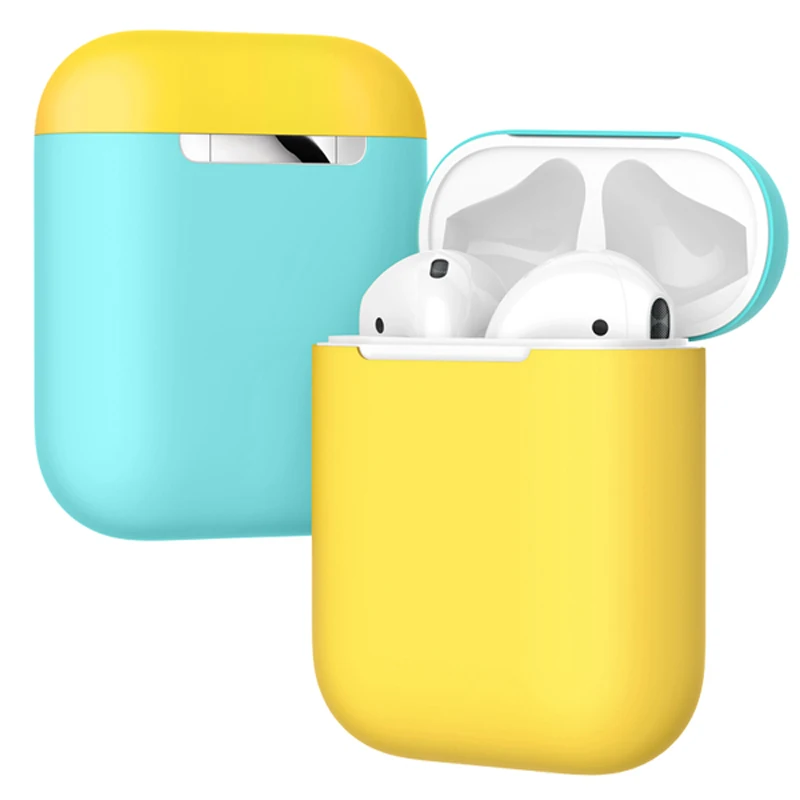 Жидкий силиконовый чехол для Apple Airpods 2 Тонкий чехол Чехлы Многоцветный Защитный нежная кожа для Airpods дропшиппинг
