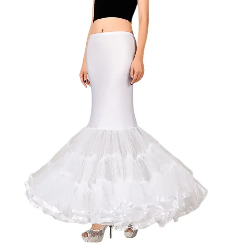 

Big Fishtail Skirt Stretch Elastic Waist Bride Wedding Dress Petticoat Ladies Ball Gown Role Playing Skirts Liner