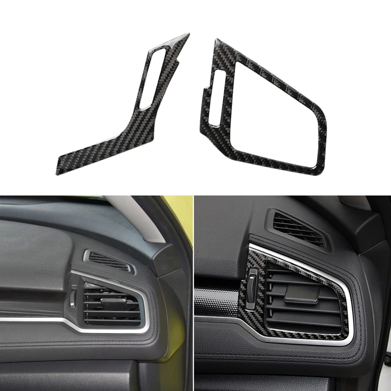 

Car Carbon Fiber Side Air Vent Outlet Cover Trim for Honda Civic 10Th 16-19