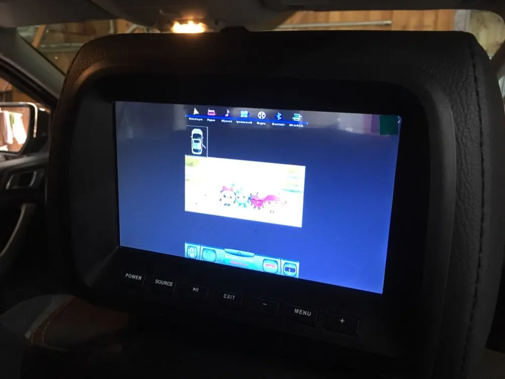 Универсальный 7 дюймов TFT светодиодный экран автомобиля MP5 плеер подголовник монитор Поддержка AV/USB/SD вход/FM/динамик/Автомобильная камера