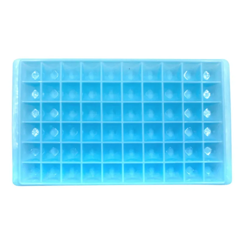 60 решеток, кубик для льда, сделай сам, ручной работы, инструменты для мороженого, Алмазная форма, форма для кубика льда, летняя коробка для льда, кухонный инструмент, безопасный силикон - Цвет: Синий