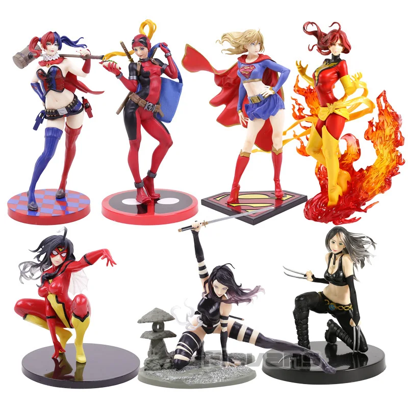 Статуя Bishoujo Dark Phoenix Lady Deadpool Supergirl Spider Woman Psylocke Laura Kinney фигурка игрушка | Игрушки и