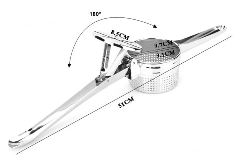 Картофельная дробилка из нержавеющей стали, шлифовальный набор, кухонный помощник, давилка для картофеля, Ручной пресс, инструмент, картофельное пюре, процесс# SYS