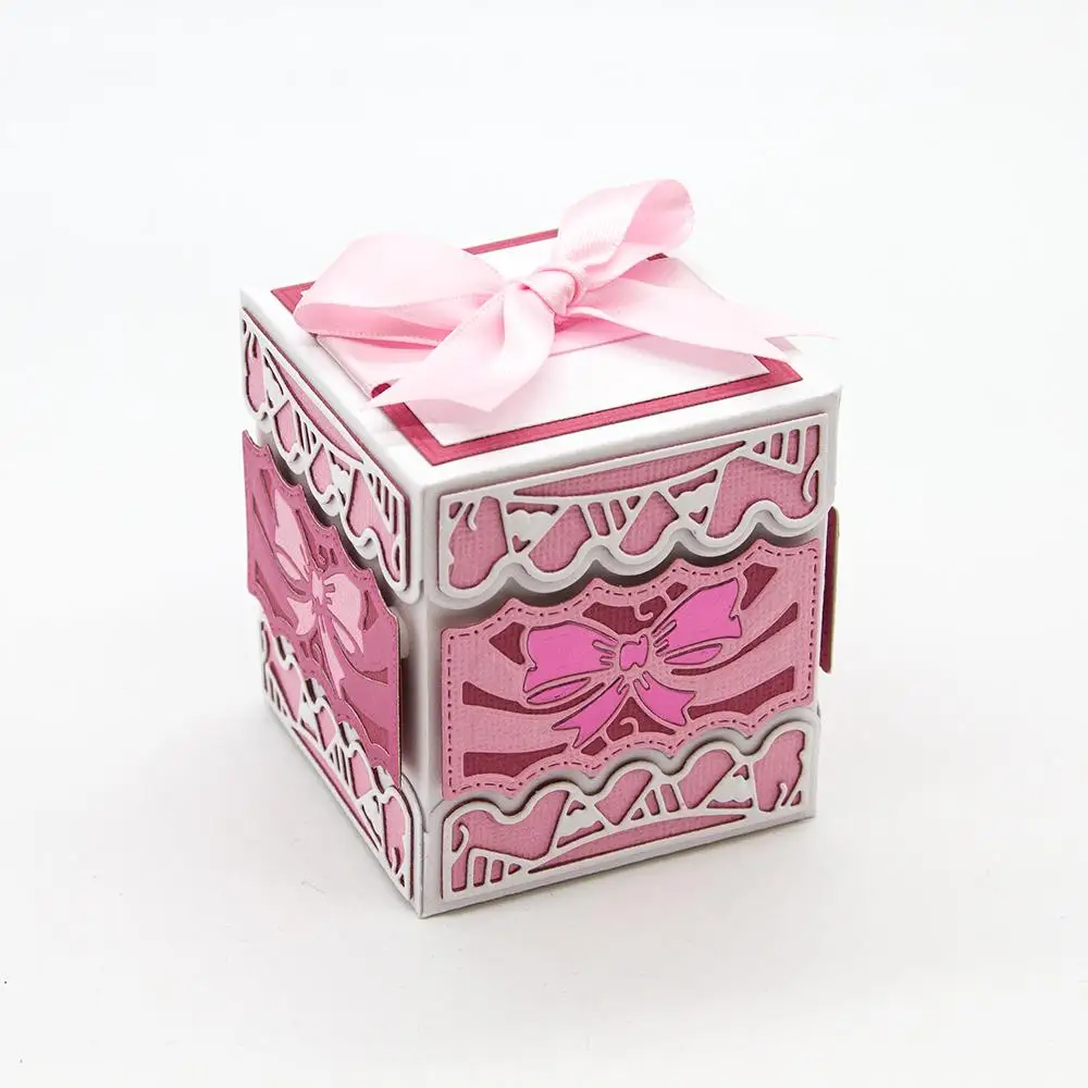 3D коробка выдолбленная форма цветок с металлической бабочкой режущие штампы для скрапбукинга DIY Тисненные карты декор ремесла Новинка