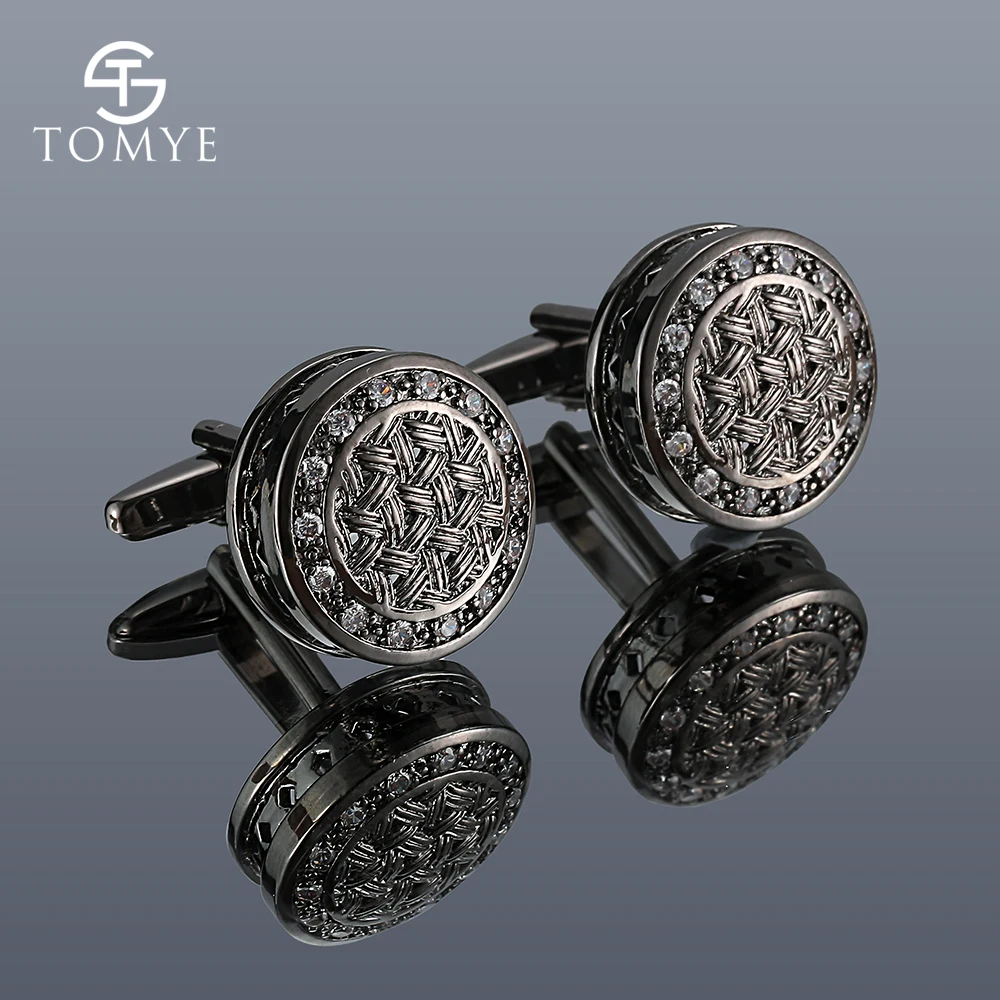 Запонки для рубашки TOMYE XK20S005 высококачественные роскошные круглые мужские