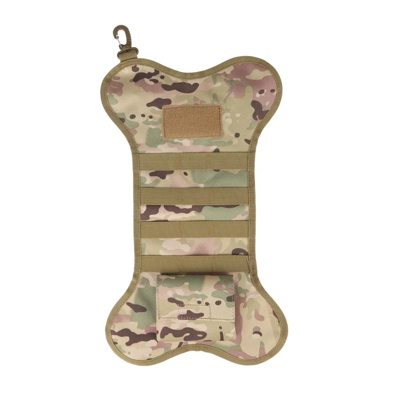 

New Arrival Bone-shape Christmas Stocking Bag For Dog Pets With MOLLE Webbing And Patch Holder Christmas Home Decoration