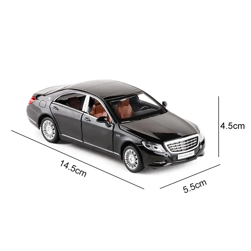 1/32 Maybach S600 литая под давлением металлическая модель автомобиля, игрушечный автомобиль высокого моделирования, игрушечный автомобиль, светильник, музыкальные подарки, игрушки для детей