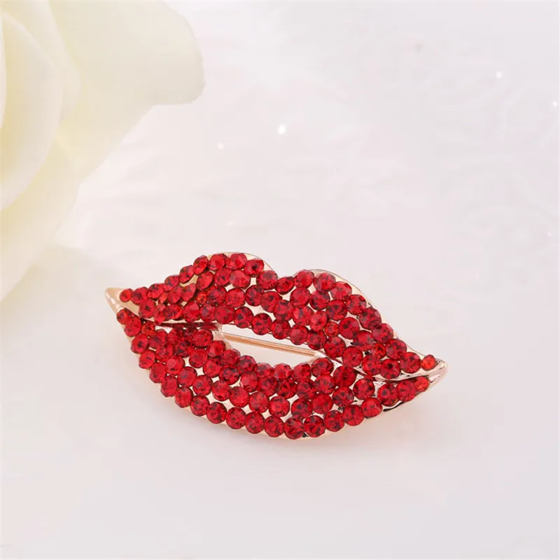 2018 модные ювелирные изделия новый корейский кристалл красные губы Нагрудный