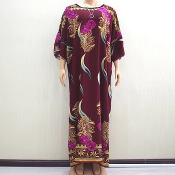 

Dashikiage African Dashiki Gorgeous Elegant Fashionable Long Dress Butterfly Sleeve Women Autumn Dresses With Big Scarf