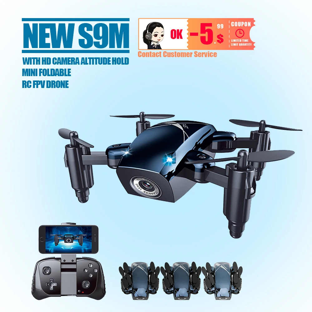S9HW Mini Drone With Camera S9 No Foldable RC Helicopter Altitude Hold Quadcopter WiFi FPV Micro Pocket Dron Boy Toys PK KK8