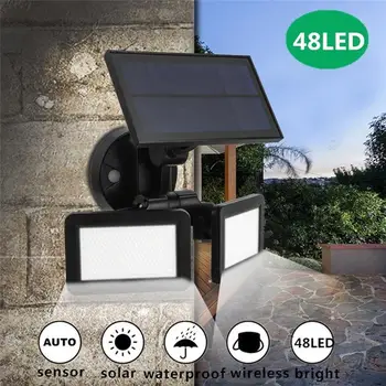 

Solar Powered Outdoor Security Night Light Sensor Garage Waterproof Wall Lamp Spotlight Wall Light Durable Foldable