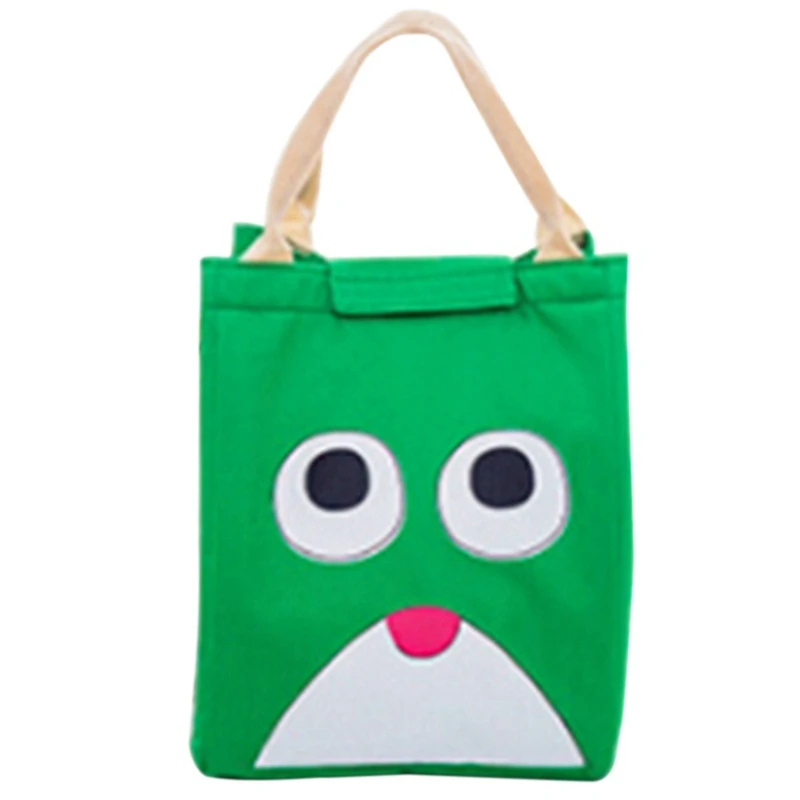 Cartoon Portable Large-capacity Expression Ice Pack Waterproof Lunch Bag Food Picnic Lunch Bags Warm Cooler Keeper - Color: gr