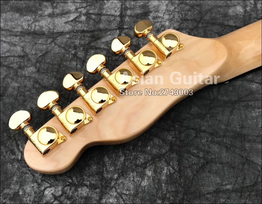 ACEPRO электрогитара с Spalted Maple top, Tesla Black VR-P90, Gold Grover tuners, Abalone dots inlays