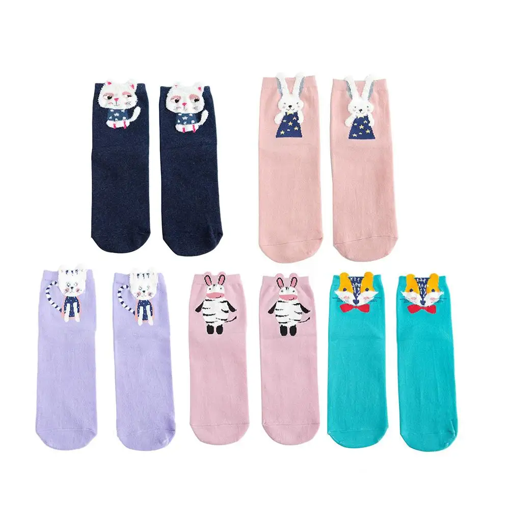 

Autumn And Winter New Style Cartoon Cute Japanese And Korean Style Three-Dimensional Pure Cotton Mid-Calf Length Sock For Women#