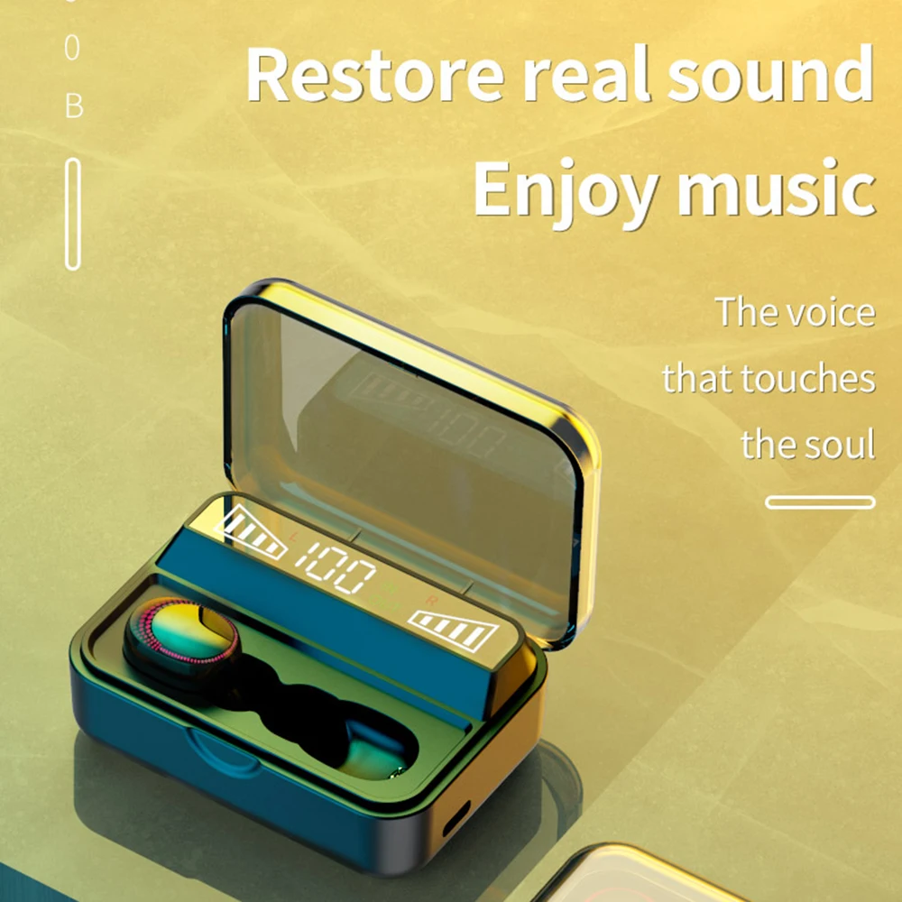 TWS Bluetooth 5 0 Earphones 2200mAh Charging Box Wireless Headphone 9D Stereo Sports Waterproof Earbuds Headsets With Microphone