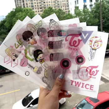 

1 Pcs Kpop GOT7 Blackpink Exo Twice Seventeen Izone Notebook Diary Hand Account Sticker DIY Decoration Accessories Stationery