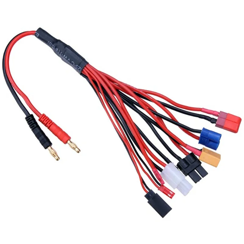 

8In1 Charger 4.0mm Banana Adapter Connector T Tamiya Futaba XT60 EC3 JST Wire Cable Lipo Battery RC Drone Imax B6 B6AC