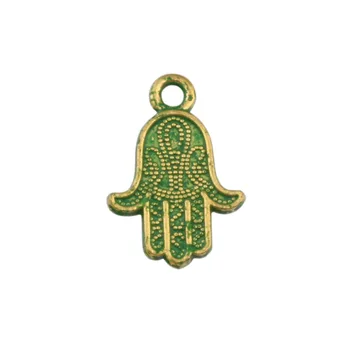 

Hamsa Hand Charms Pendants 100Pcs/lot Verdigris Patina Plated Antique gold Fashion Jewelry DIY Fit Bracelets Necklace Earrings