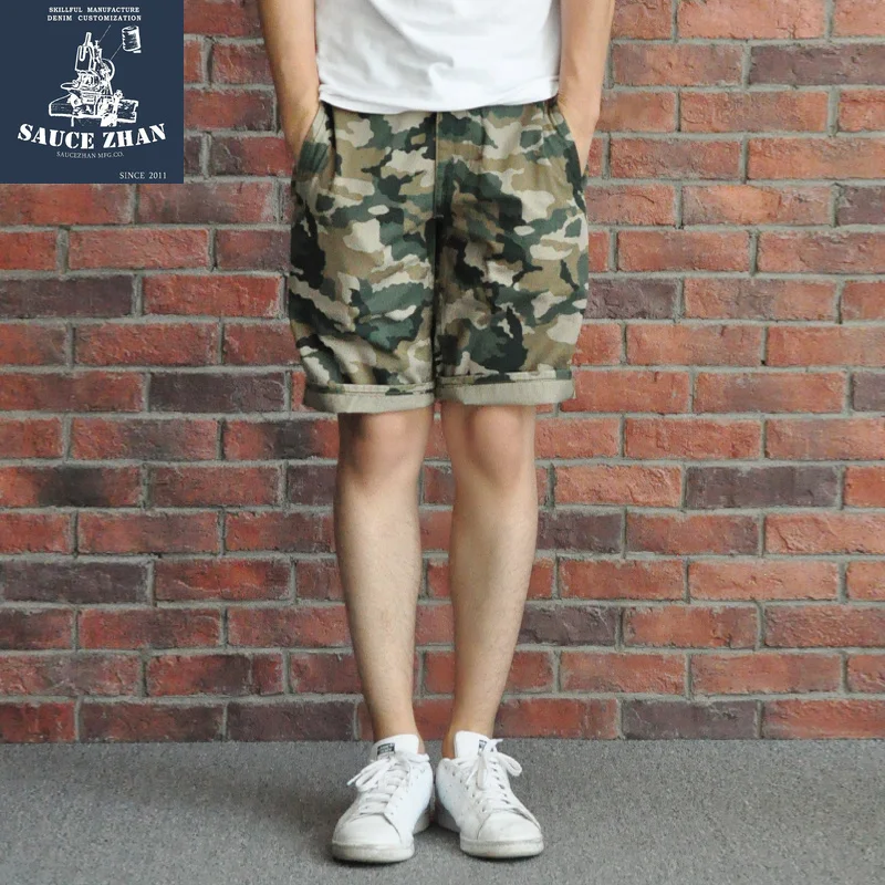 distressed army fatigue shorts