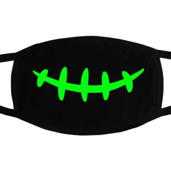 

Hanging Ear Type PM2.5 Dustproof Luminous Mask With Horror Skeletons Face Pattern Mask For Autumn Winter Cold Weather 2020