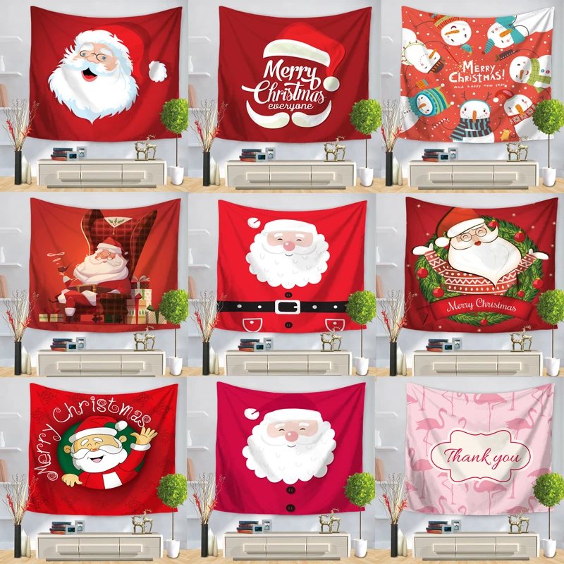 

Christmas Wall Hanging Tapestry New Year Bedroom Hanging Cloth Table Cloth Background Tapestry Home Decoration