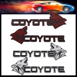Image 1 - Cubierta de coche de Coyote 3D Premium, 2 uds., guardabarros, capó de puerta lateral, placa de identificación, emblema, pegatina para Mustang GT GT350