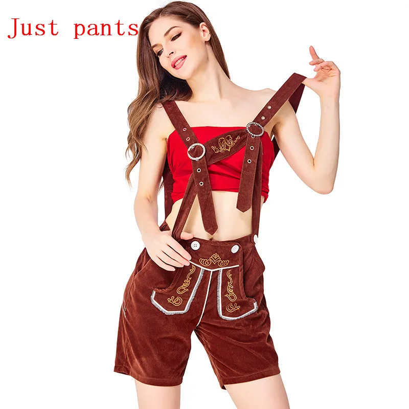 only pants 2 Bavarian костюм для Октоберфеста костюм для немецкого фестиваля Октоберфест женская рубашка с вырезами костюмы для Октоберфеста шляпа Женская Вечерние модная одежда - Цвет: only pants 2