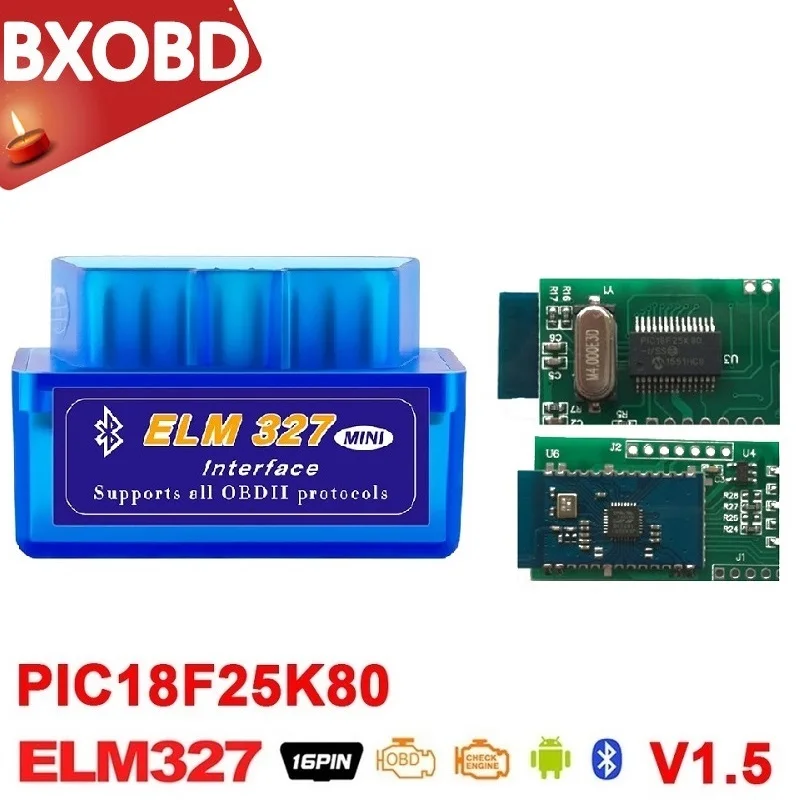 ELM 327 Bluetooth PIC18F25K80 ELM327 OBD2 Scanner ELM327 Bluetooth V1.5 ELM327 Bluetooth Adapter ELM 327 1.5 for Android/PC