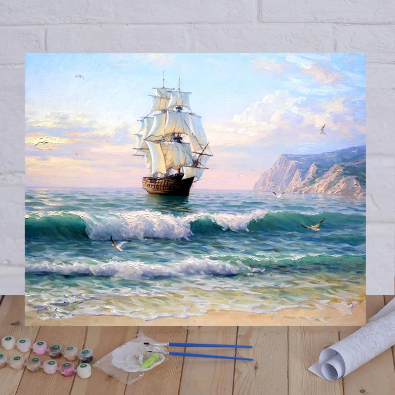 Настенная живопись маслом по номерам DIY раскраска ручной работы наборы для