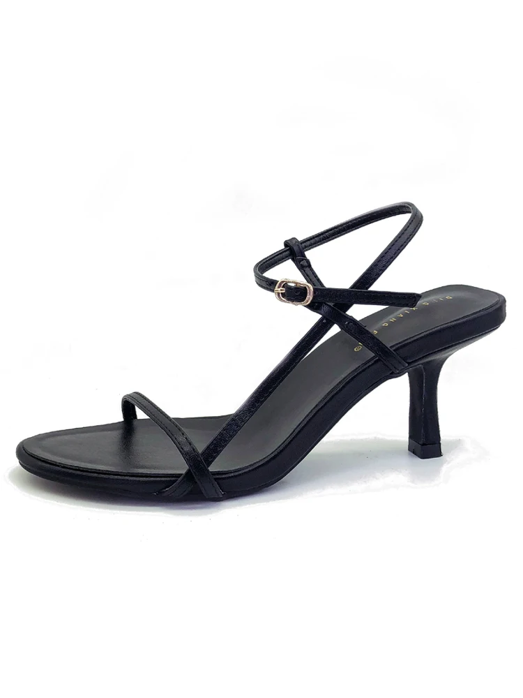 

2019 summer new fine with simple women's shoes casual net red high-heeled word with sandals women