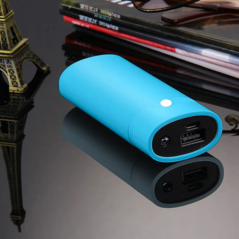 Яркий цвет Мода 5600mAh 2X18650 USB банк питания зарядное устройство чехол DIY коробка для iPhone для 18650 батарей