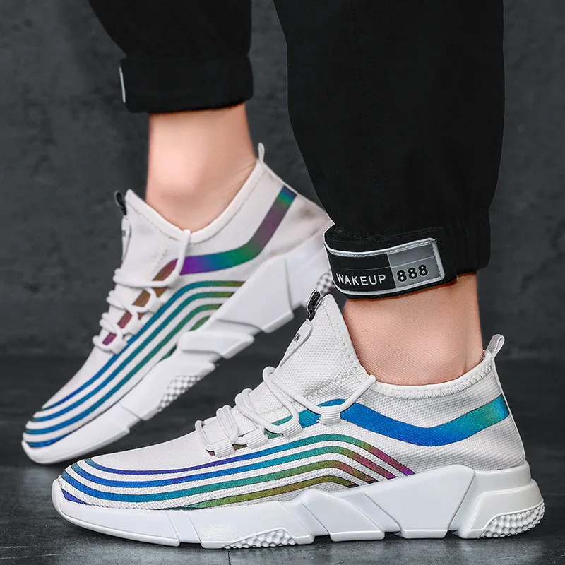 

Shaking Voice Network Red Chameleon Reflective MEN'S SHOES 2019 New Style Summer Breathable Mesh Shoes Sports Footwear Running S