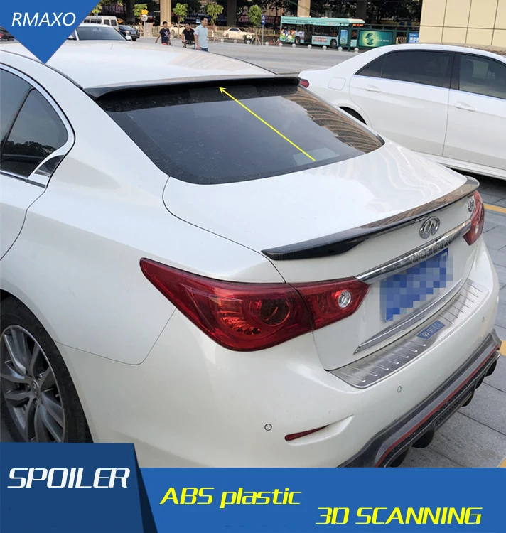 For Infiniti Q50 ROOF Spoiler 2014-18 ABS Material Car Rear Wing Primer Color Q50L | Автомобили и мотоциклы