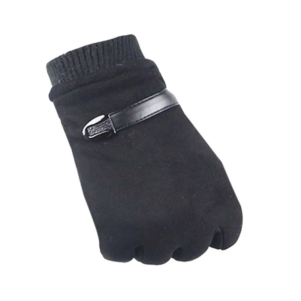 Зимние перчатки мужские уличные однотонные перчатки без пальцев стрейч-перчатки захват спортивные перчатки Guantes 8W5 - Цвет: BK