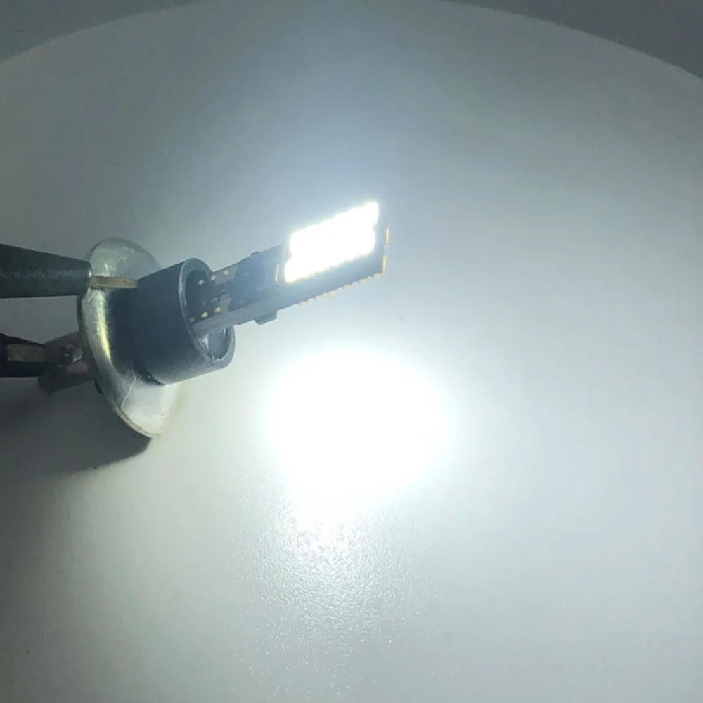 1Pcs H1 H3 Car LED Bulb P14.5S 24 4014 SMD Auto Turn Signal DRL Driving Daytime Running Lights White DC 12V Automobiles Fog Lamp